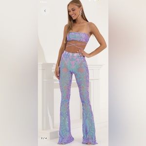 Lucy in the Sky Peony Iridescent Sequin Three Piece Set